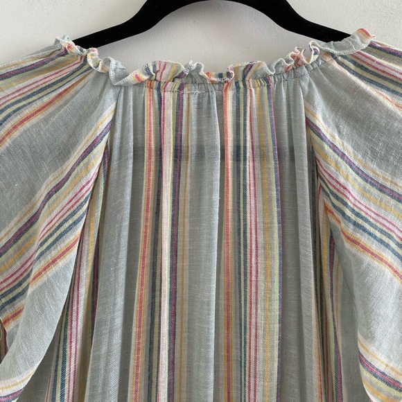 Rails Amellia Sag Harbour Stripe Linen Blend Tiered Midi Dress Size XS - Picture 10 of 11
